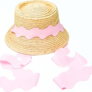 Bits & Bows Straw Scalloped Ribbon Women's Harbor Hat